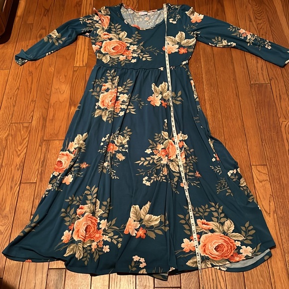 LuLaRoe floral fit and flare maxi XL - Picture 6 of 9